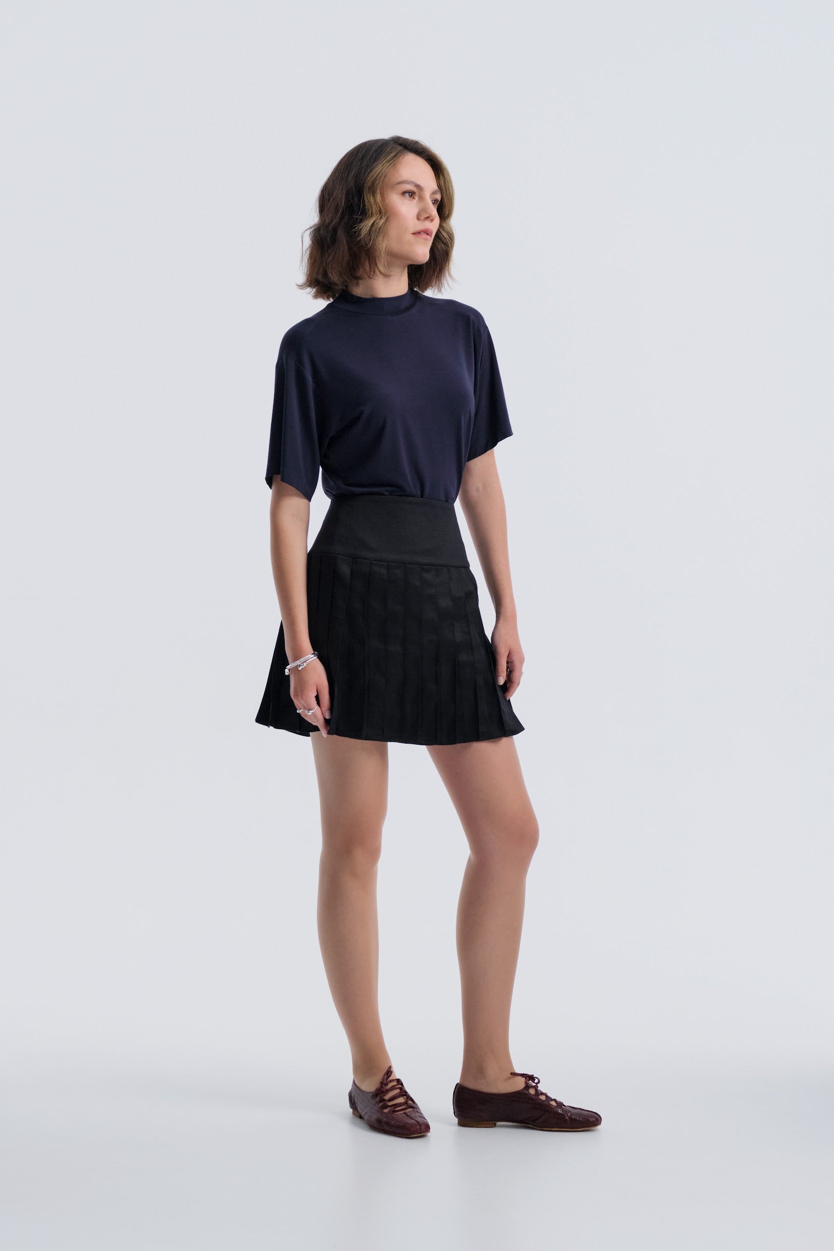 Fetovaia Noir Pleated Skirt