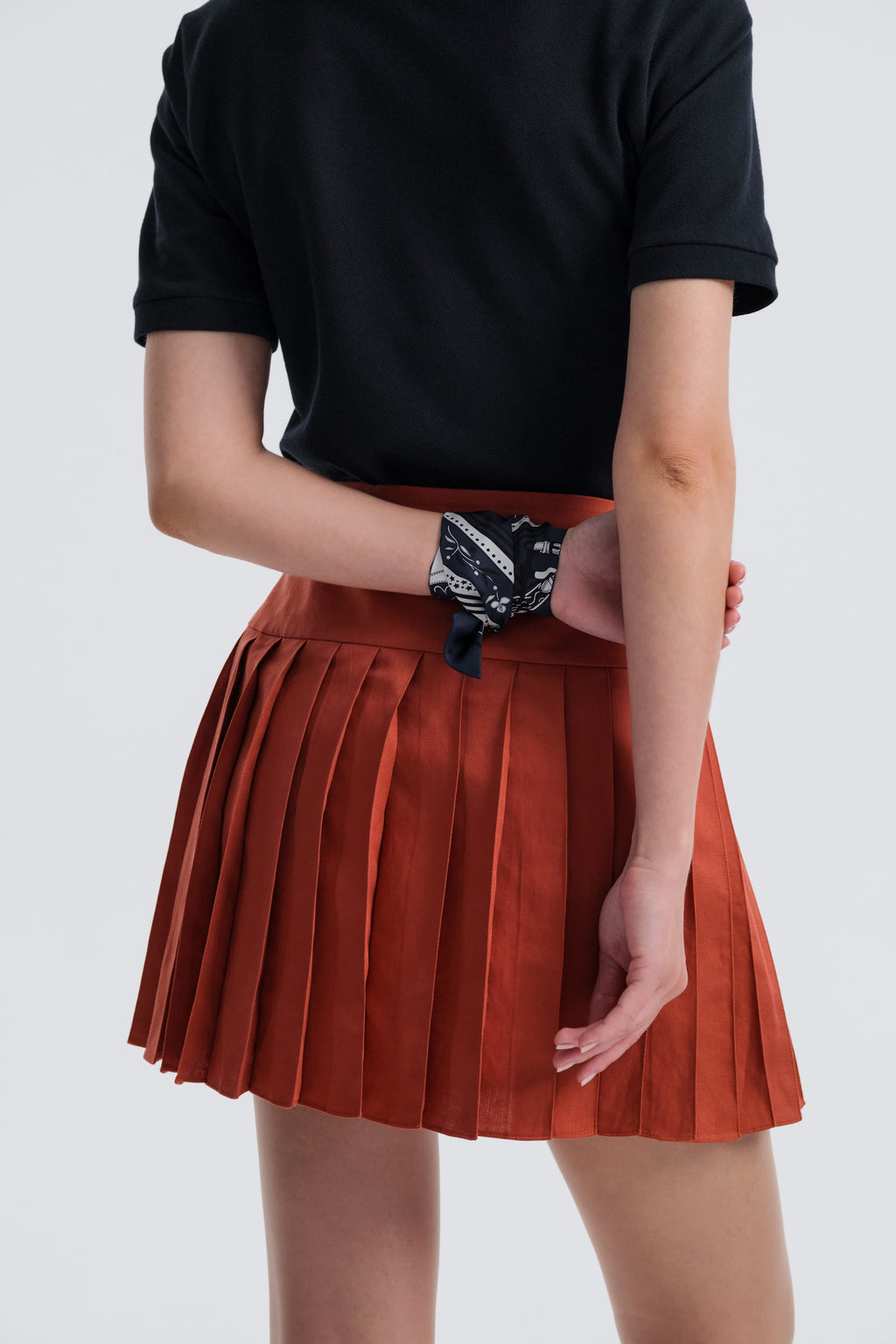 Sifnos Terre Cotta Pleated Skirt