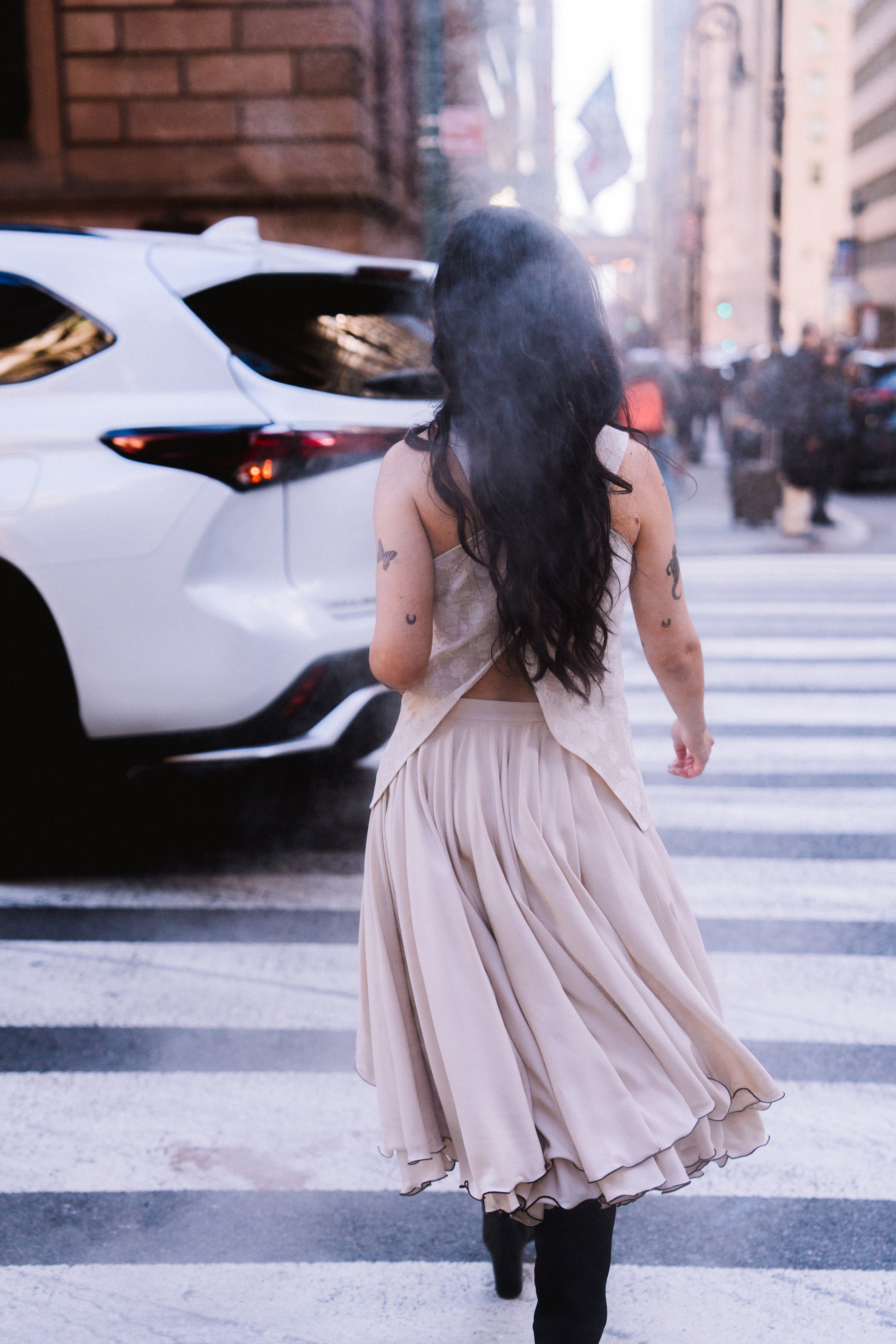 Cascade skirt bloom top