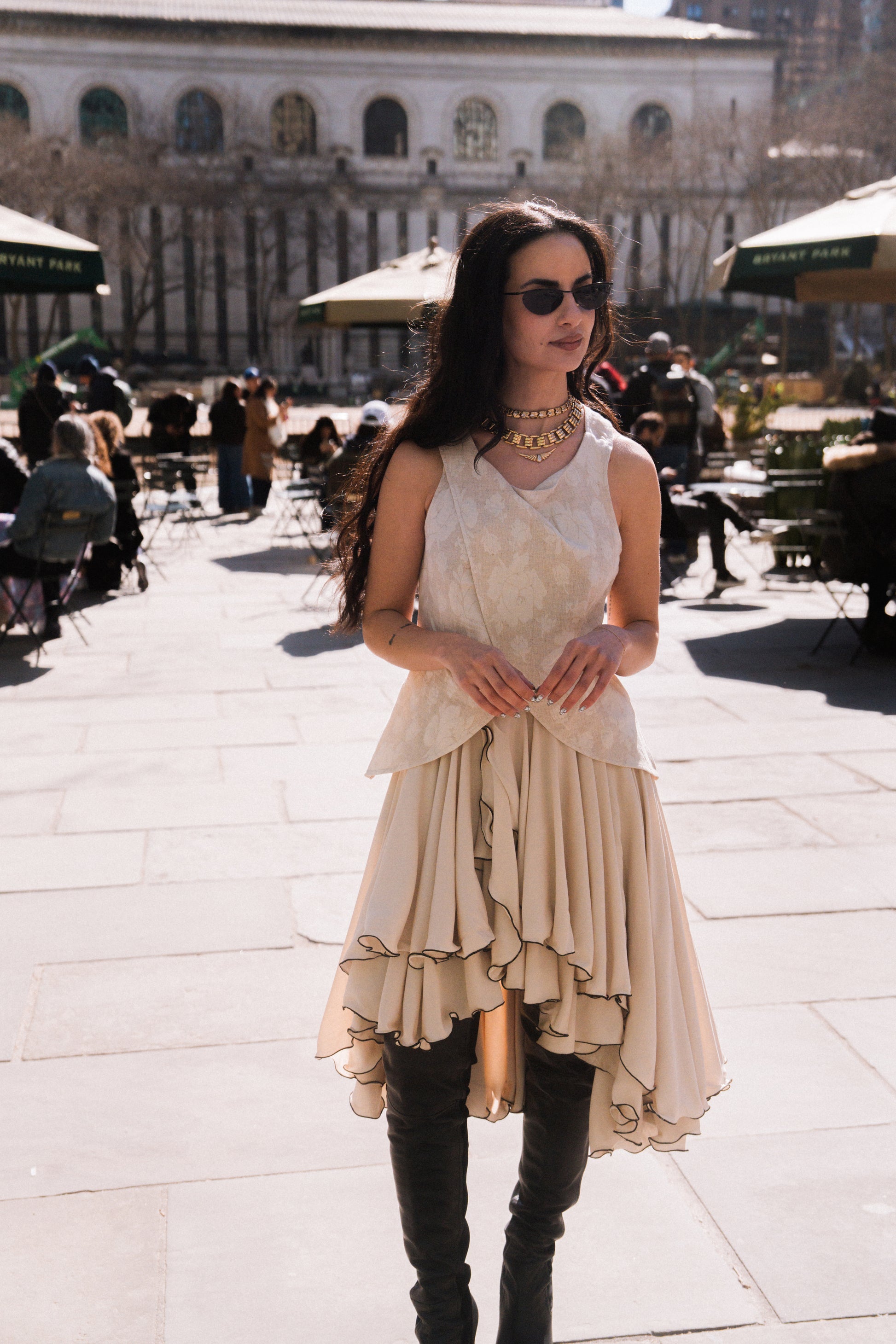 Cascade Skirt Bloom top