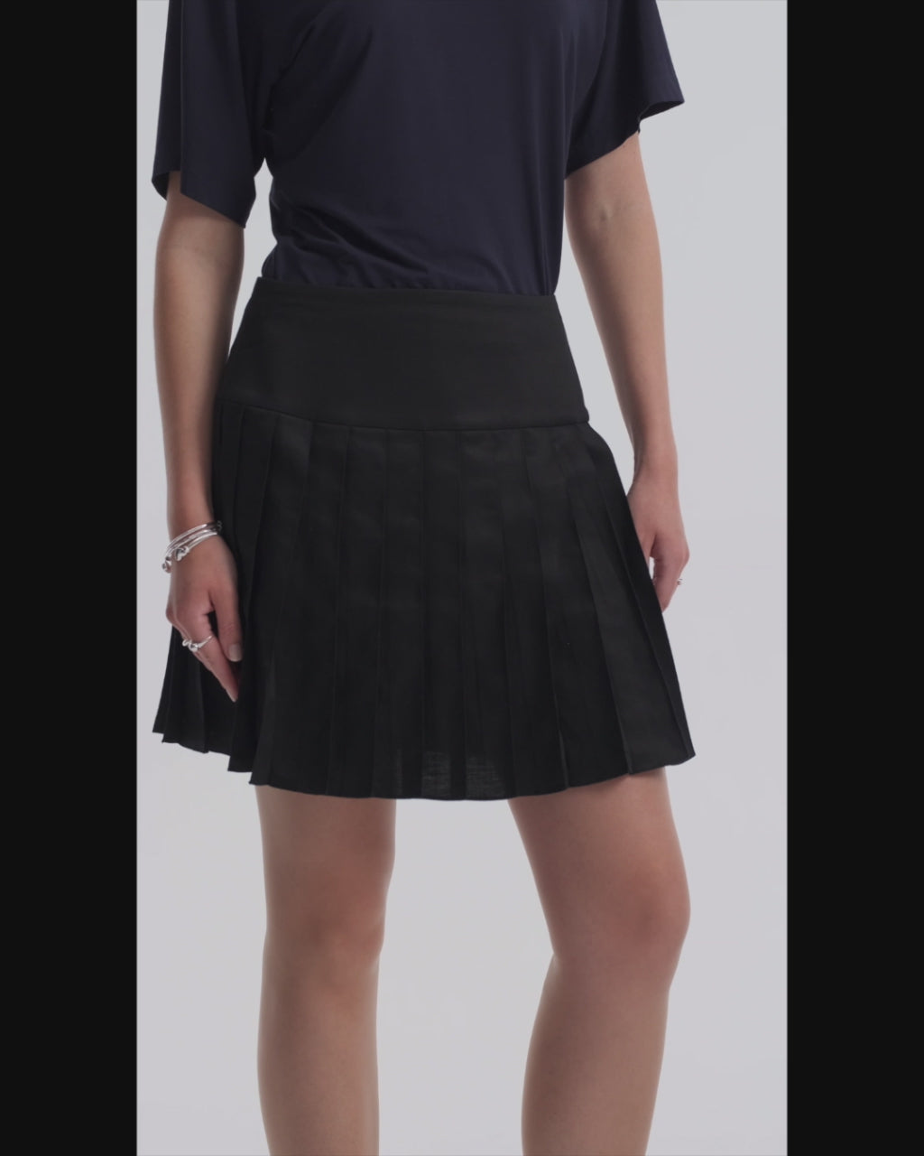 Fetovaia Noir Pleated Skirt